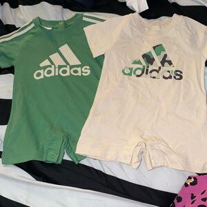 Adidas onesies both 6 months